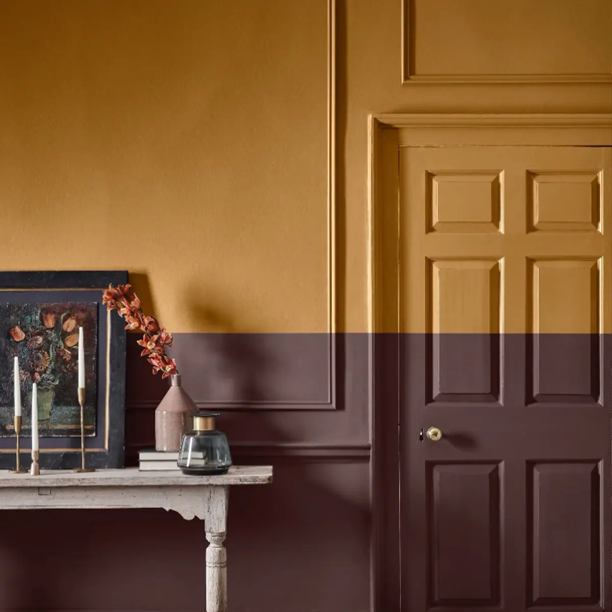 house-of-estila-library-fenwick-and-tilbrook-wall-paint-mustard.webp