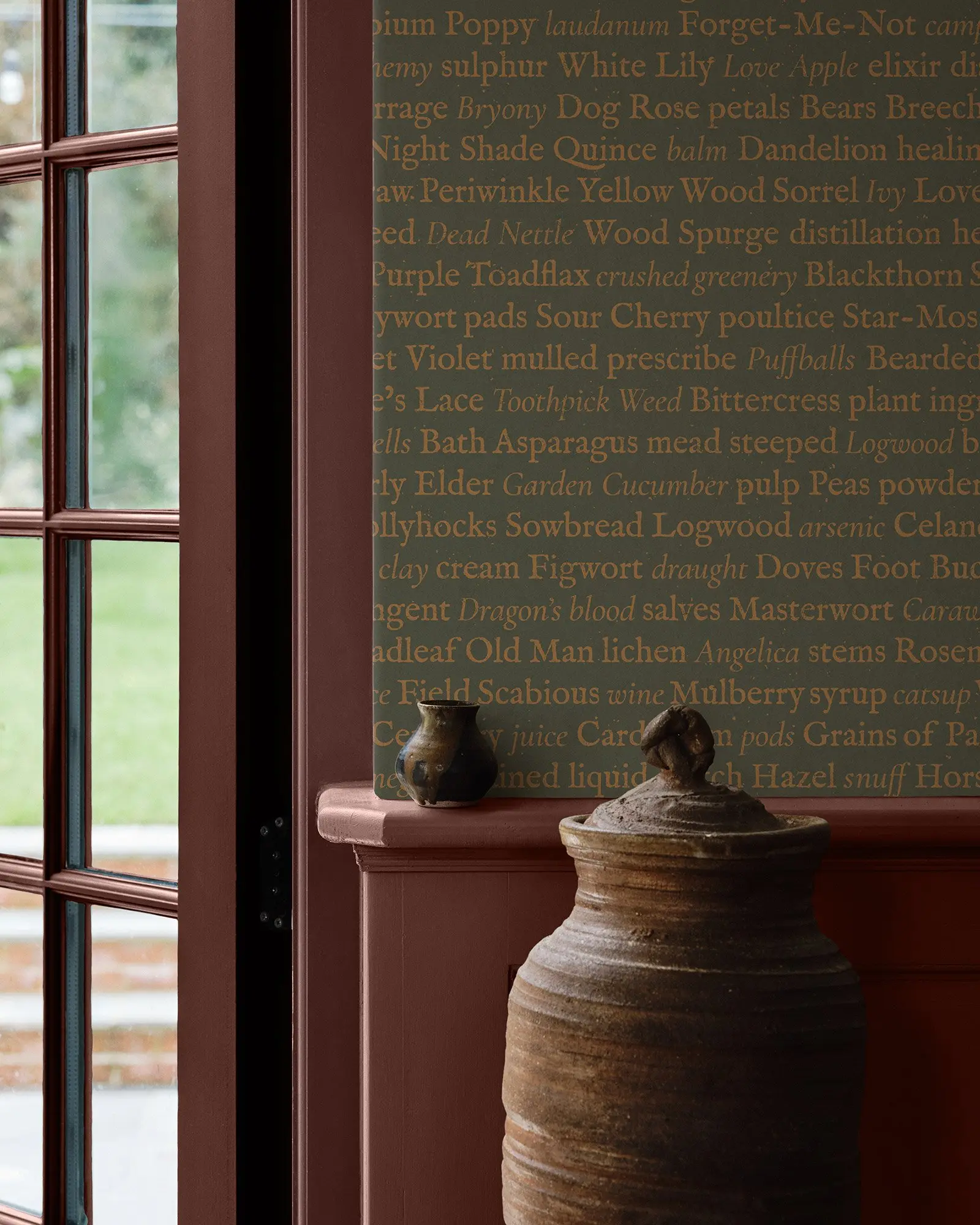 Claire Templer Design Writ Ledger wallpaper