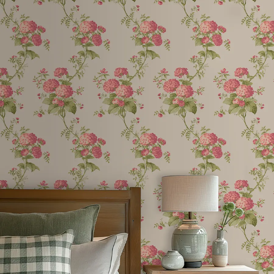 Heidi in Coral Wallpaper