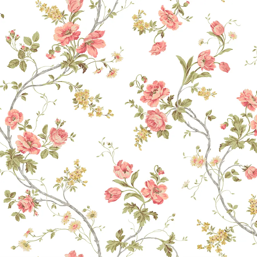 Perryvale in Coral Wallpaper