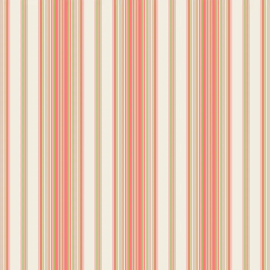 Garden Stripe in Coral Wallpaper