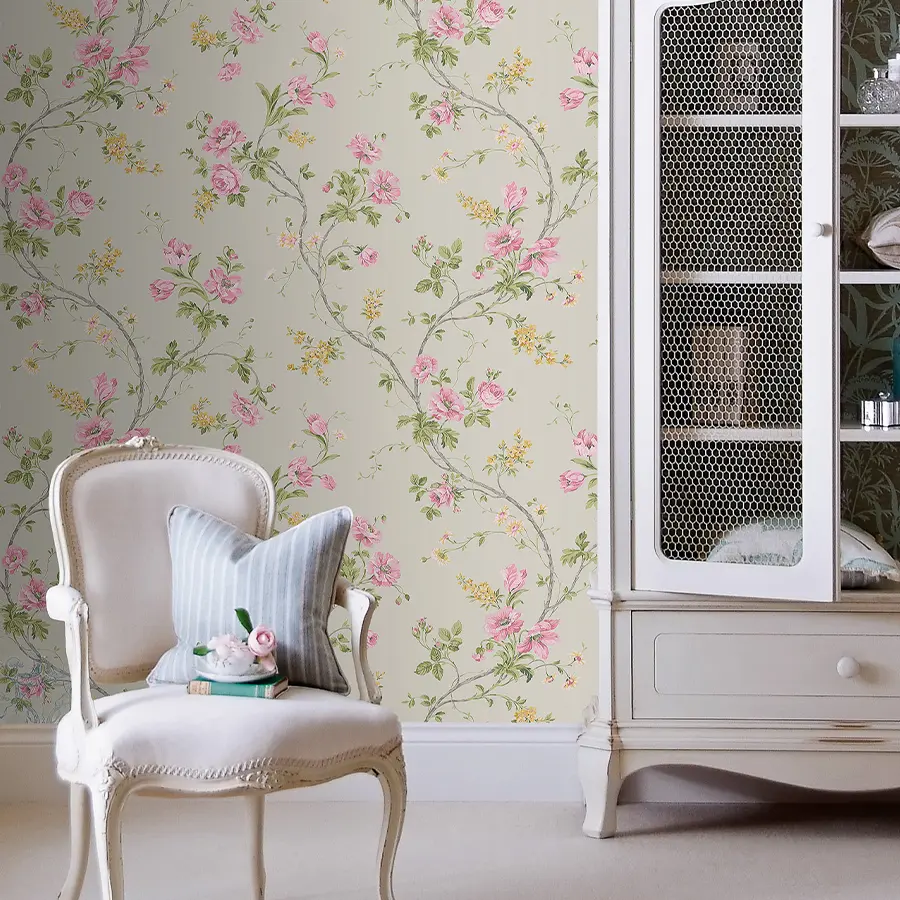 Perryvale in Rose Wallpaper