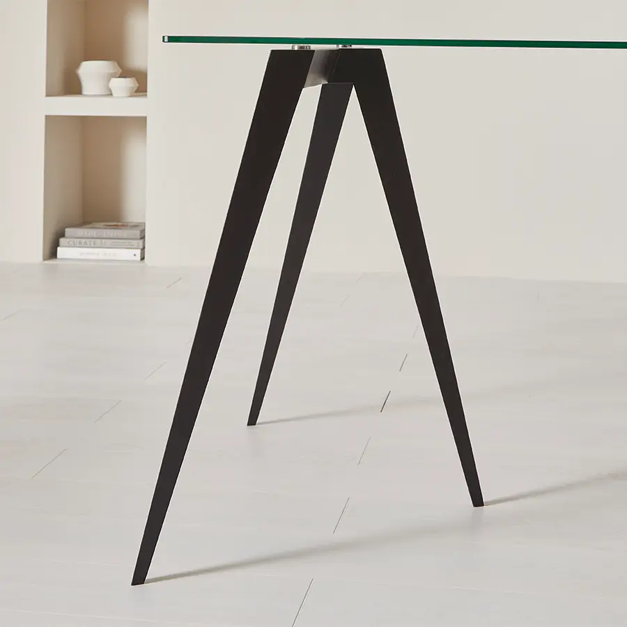 Compass Trestle Desk with Glass Top