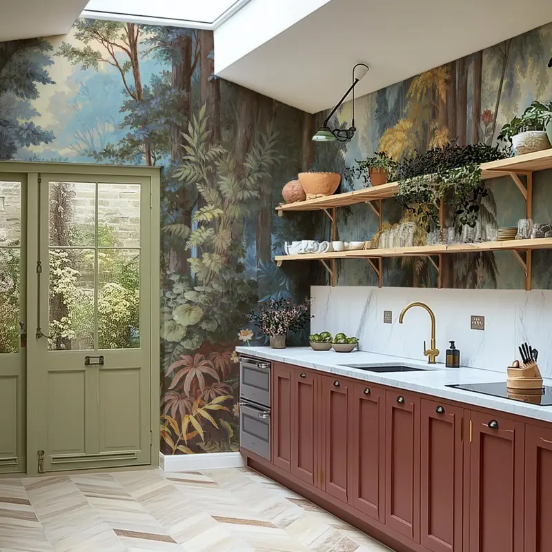 Arbour in Cerulean | Wallpaper Mural on Premier Vinyl