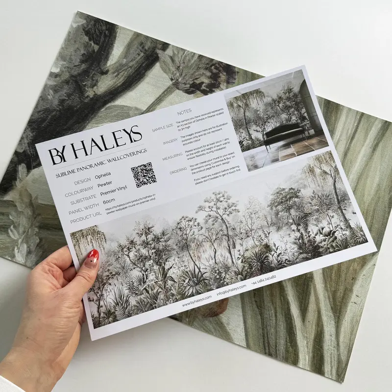 Ophelia in Pewter | Wallpaper Mural on Premier Vinyl