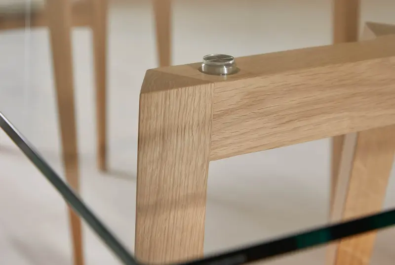 Compass Trestle Legs with Dining Glass Top