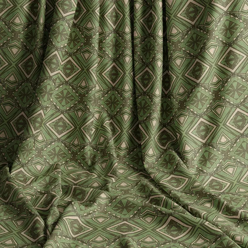 Deco Diamond Juniper Natural Cotton Linen Mix