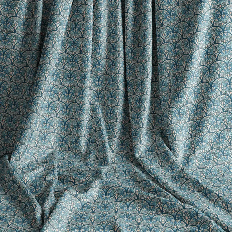 Floral Burst Ocean Velvet Shimmer
