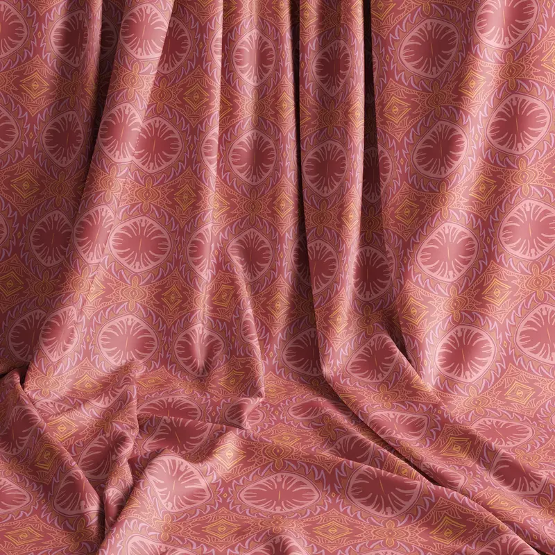 Tribal Palm Blush Velvet Shimmer