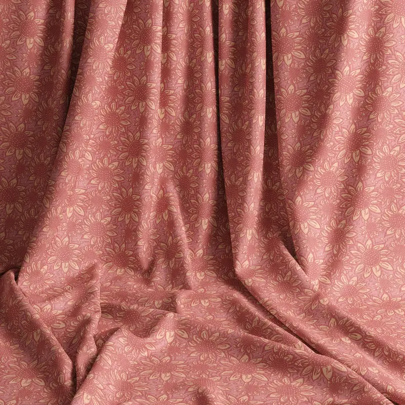 Tropic Flower Blush Natural Cotton Linen Mix