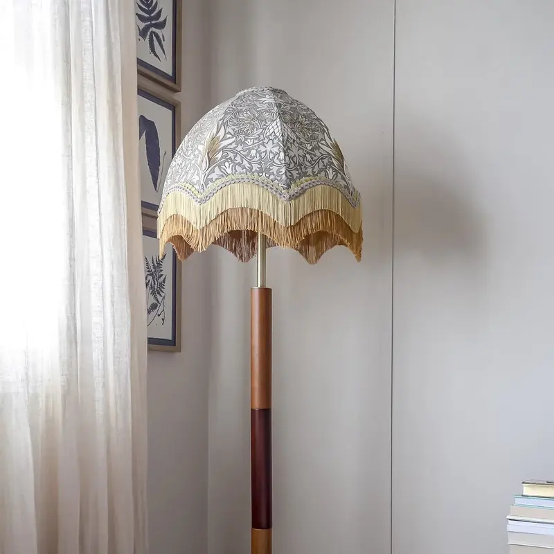 Snakeshead William Morris Lampshade With Tiered Fringe