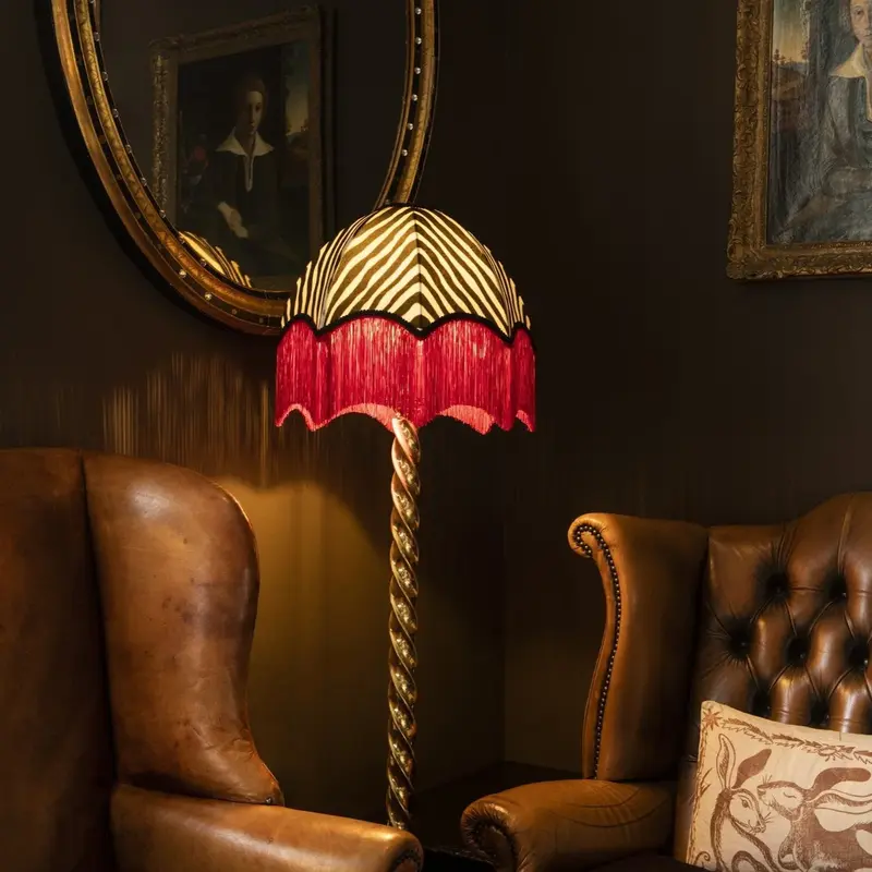 The Zebra Print Fringed Lampshade
