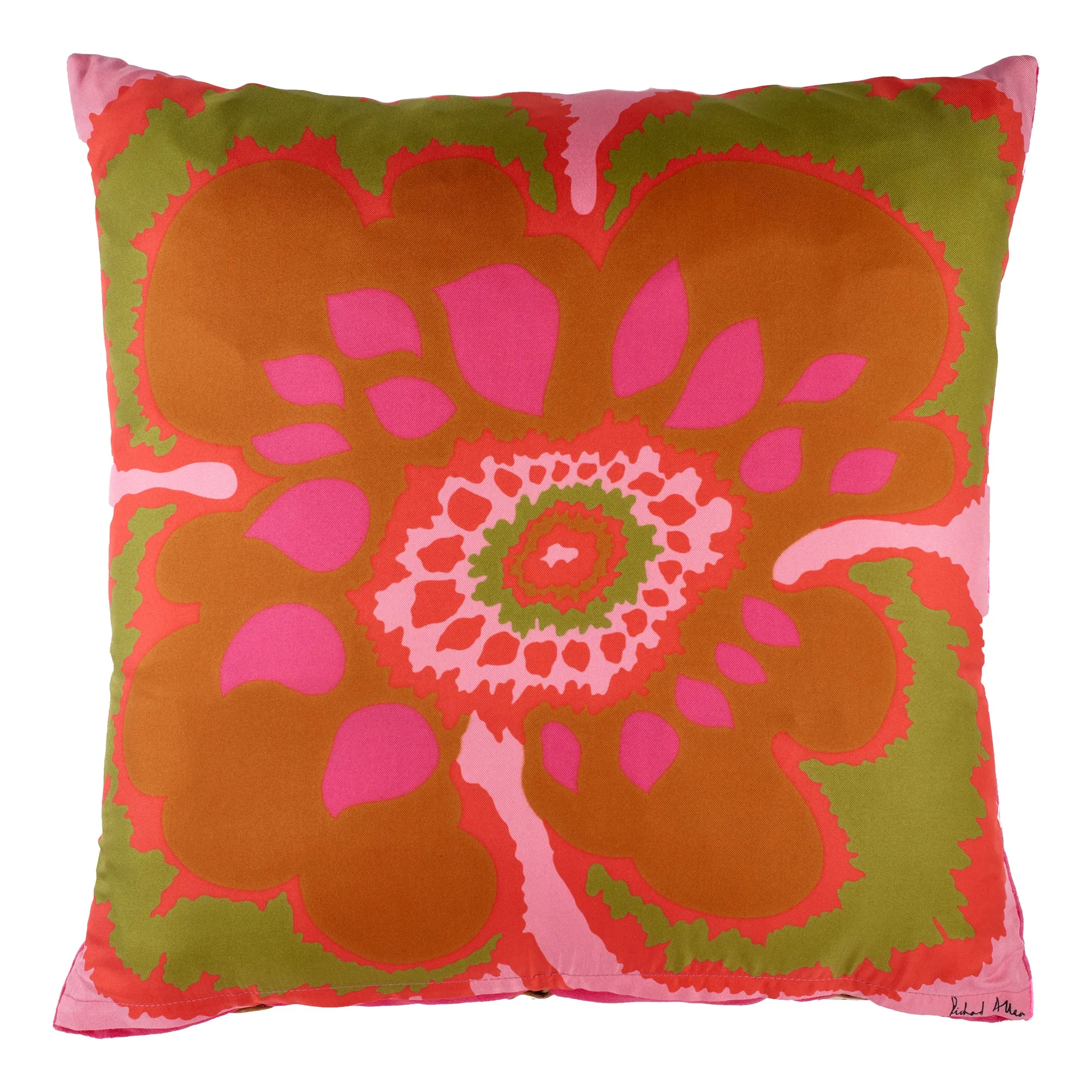 Elsa Pink Silk and Velvet Cushion