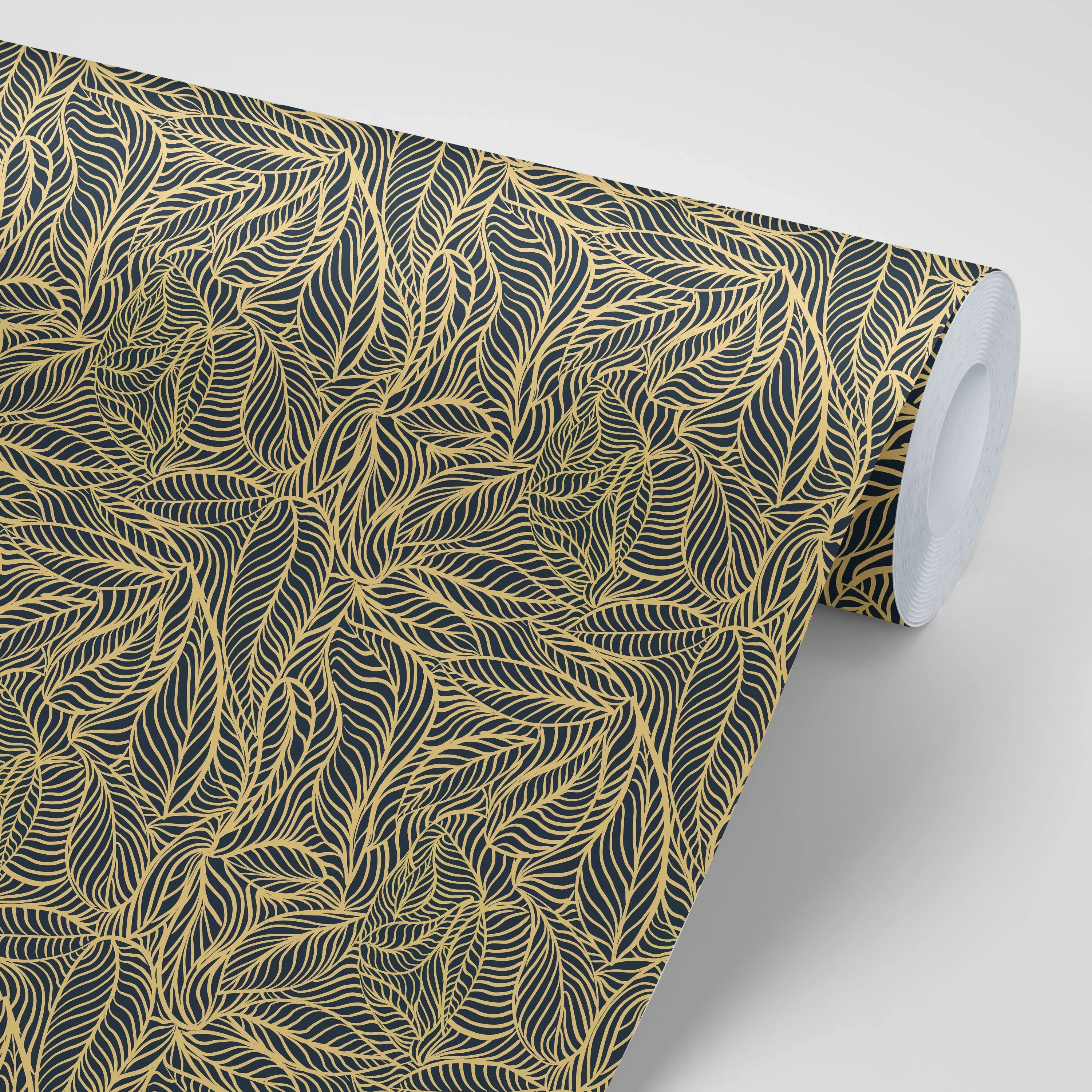Agnes Black and Gold Wallpaper by Tatie Lou