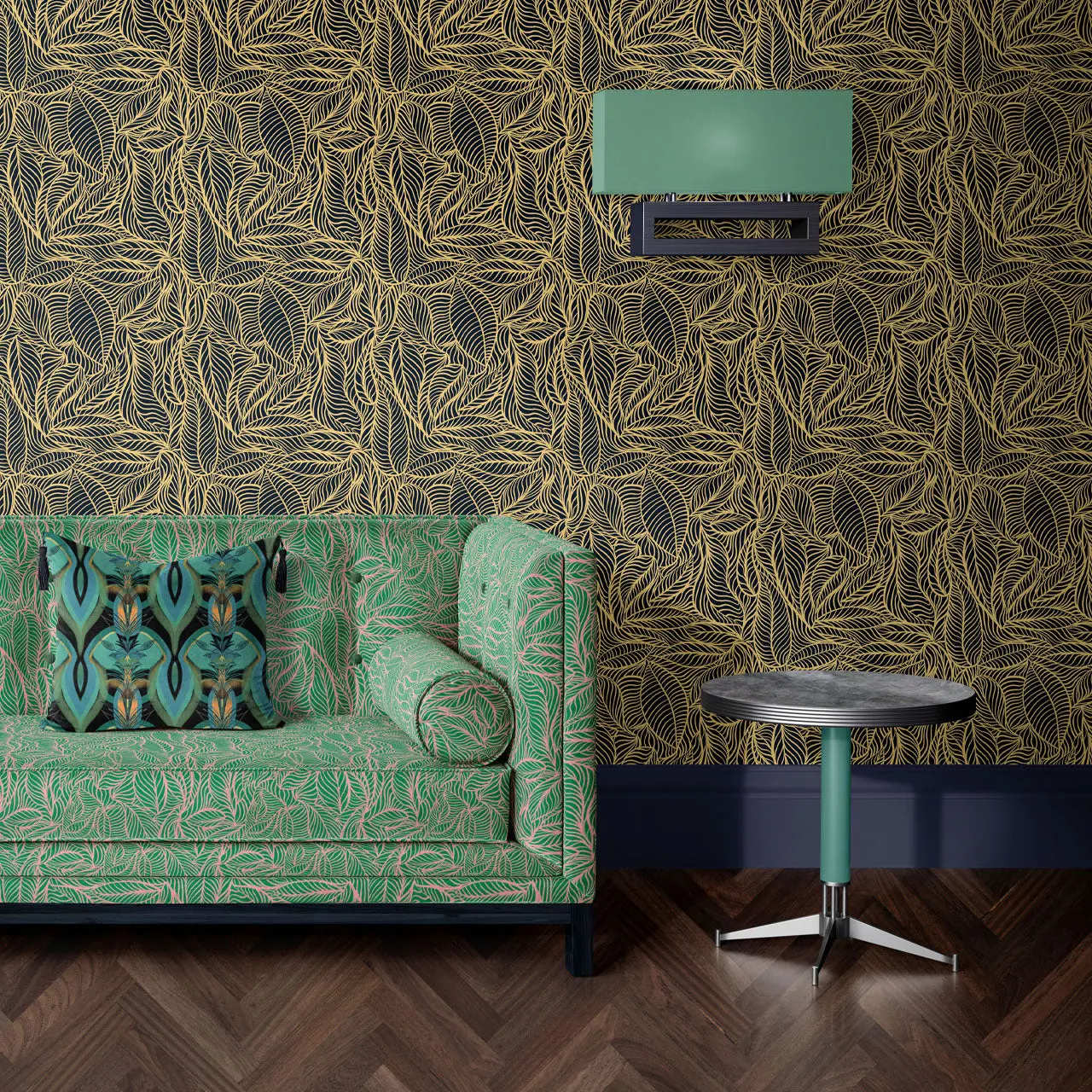 Agnes Black and Gold Wallpaper by Tatie Lou
