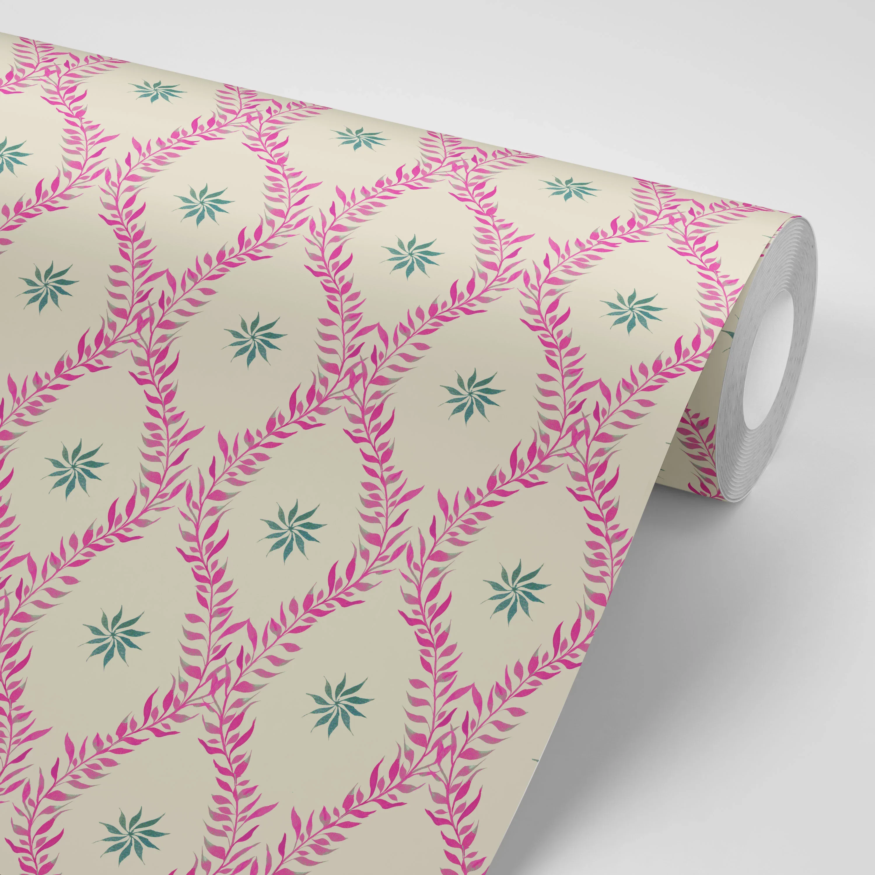 Belle French Rose Wallpaper by Tatie Lou