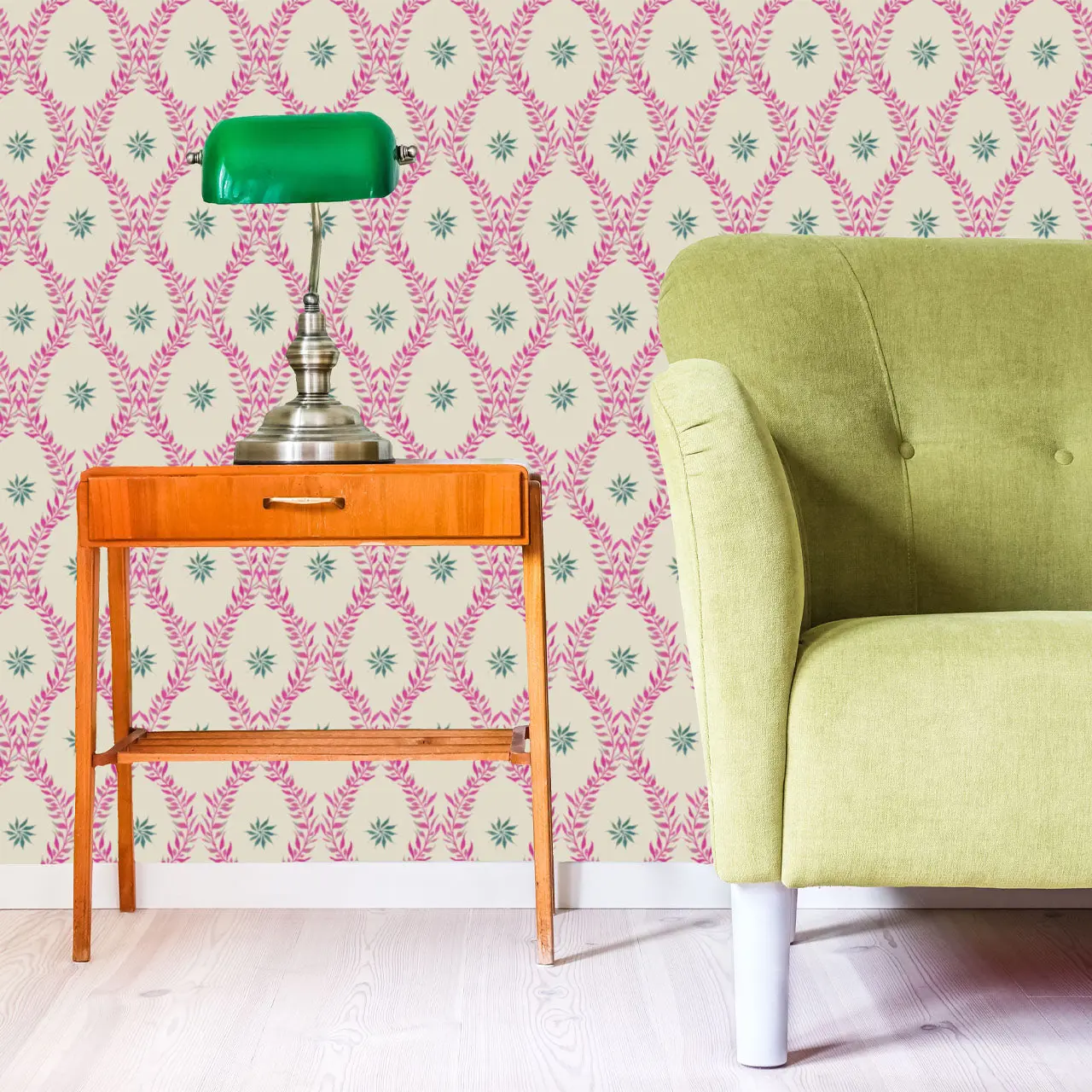 Belle French Rose Wallpaper by Tatie Lou