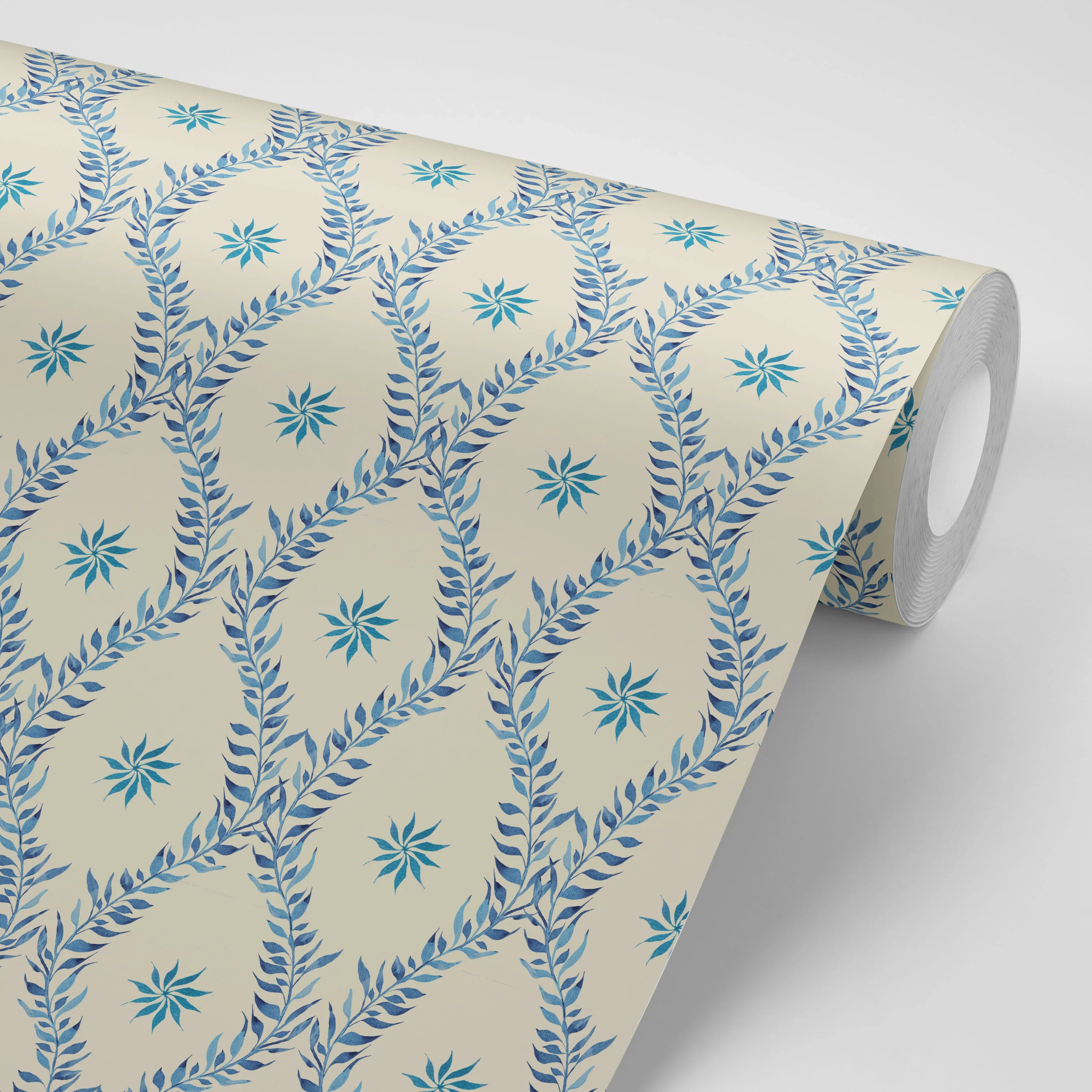 Belle Indigo Wallpaper by Tatie Lou