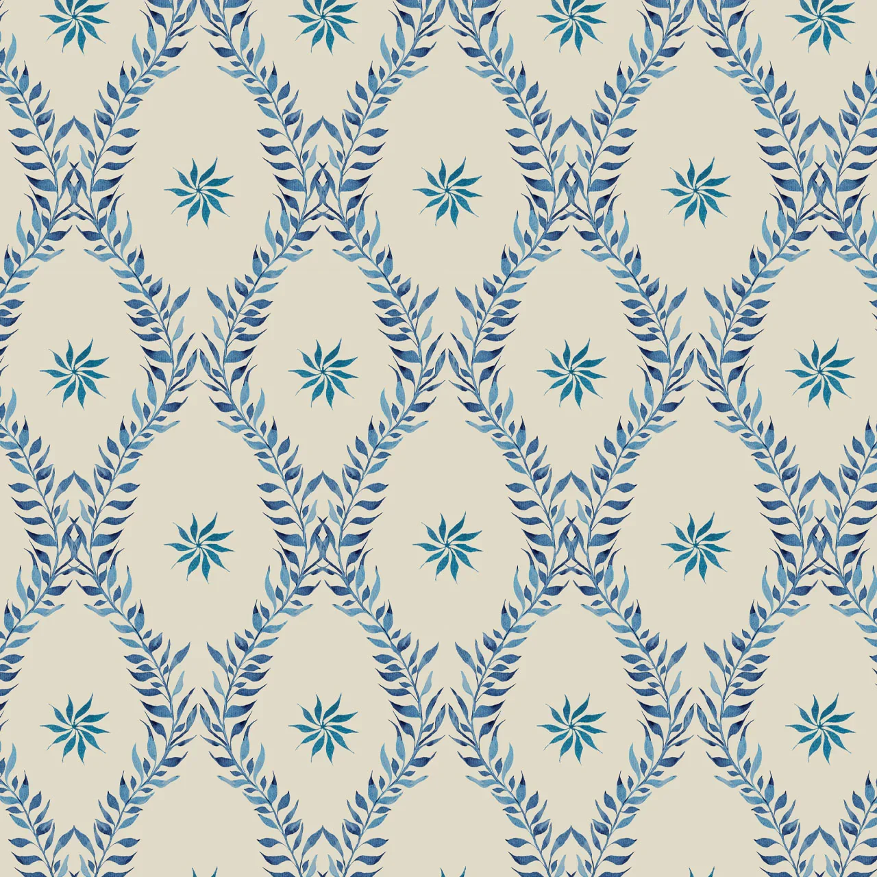 Belle Indigo Wallpaper by Tatie Lou