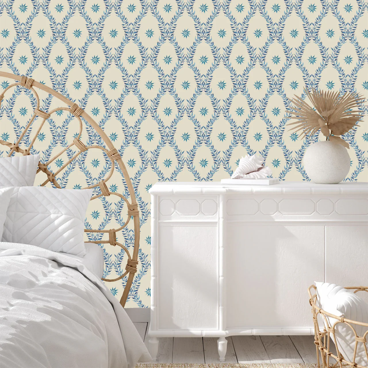 Belle Indigo Wallpaper by Tatie Lou