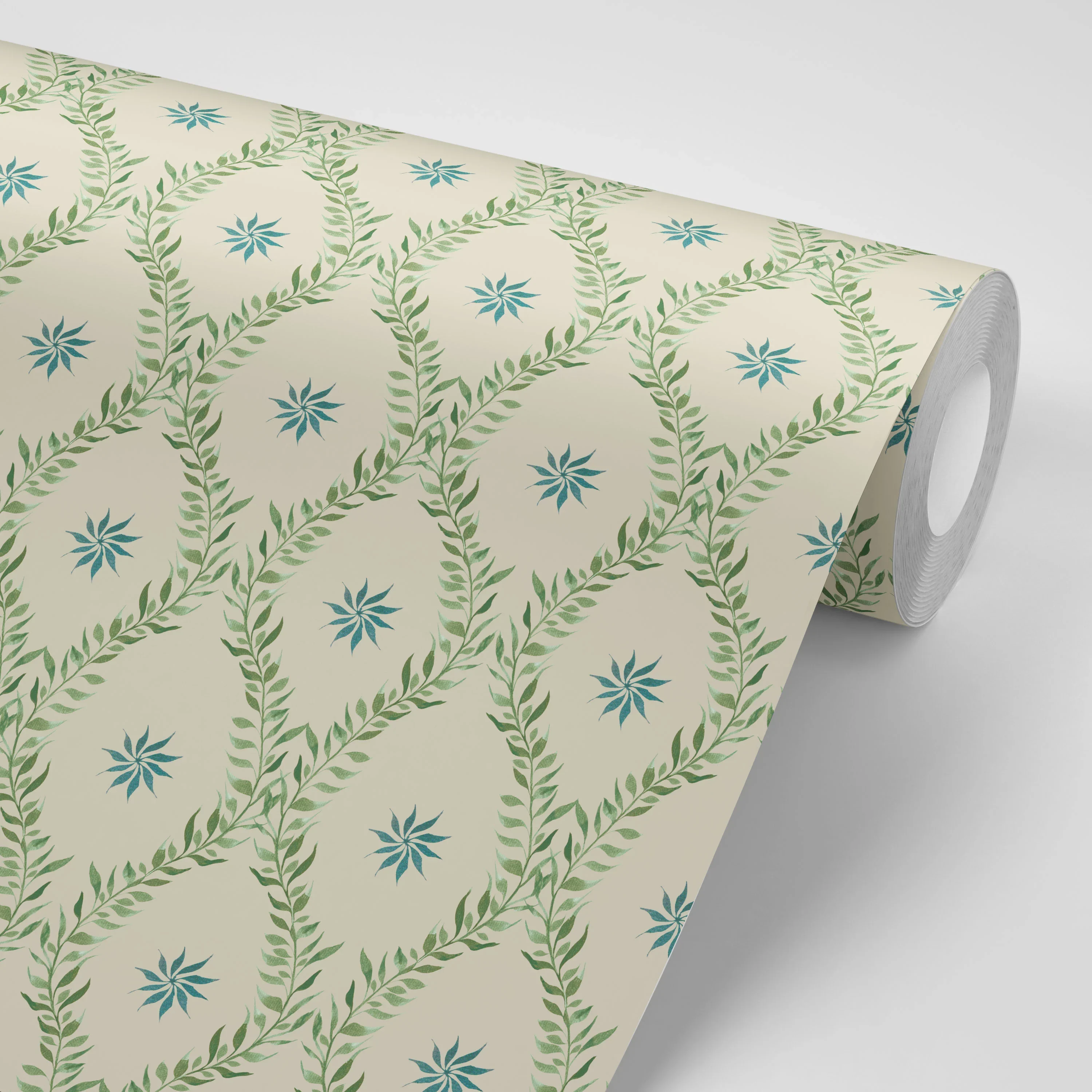 Belle Sage Green Wallpaper by Tatie Lou