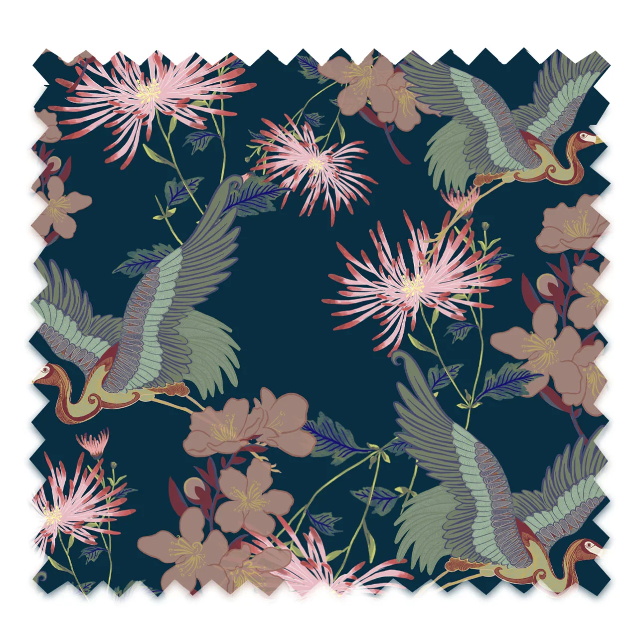 Blossom Midnight Velvet Fabric by Tatie Lou