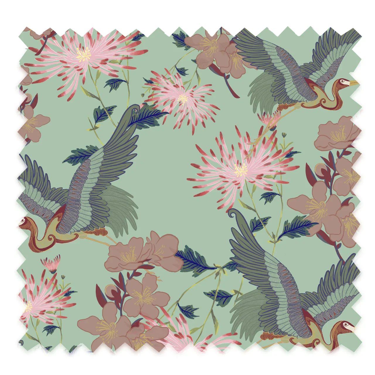 Blossom Mint Velvet Fabric by Tatie Lou