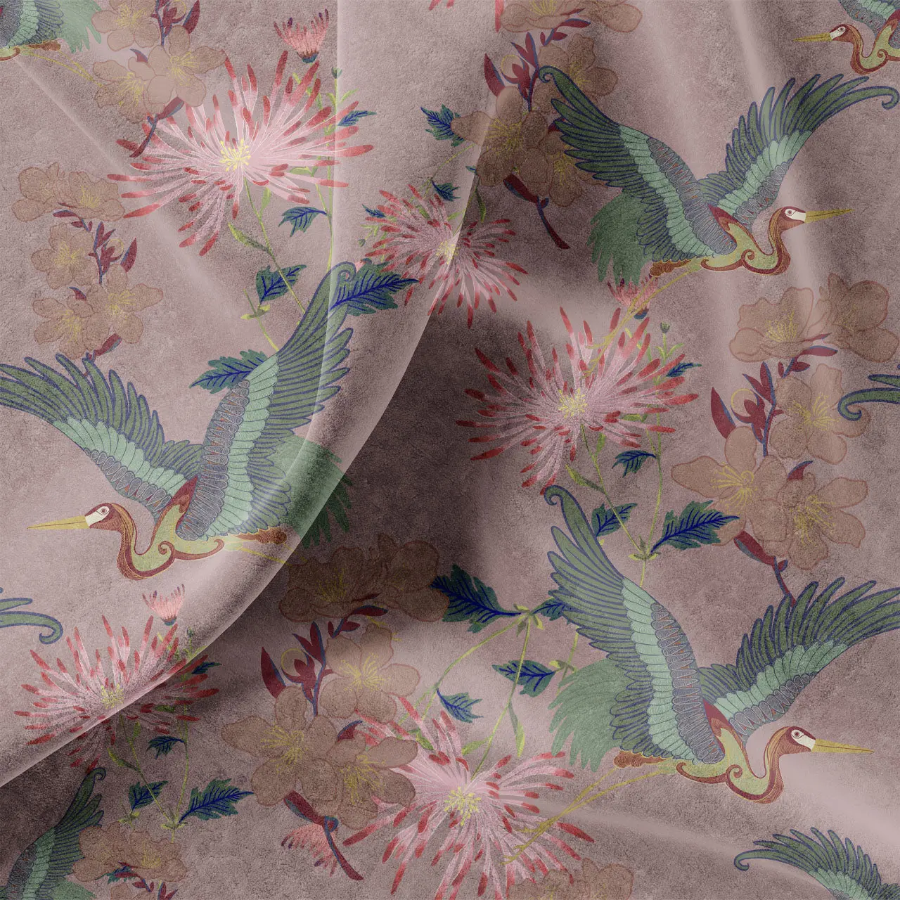 Blossom Rose Velvet Fabric by Tatie Lou
