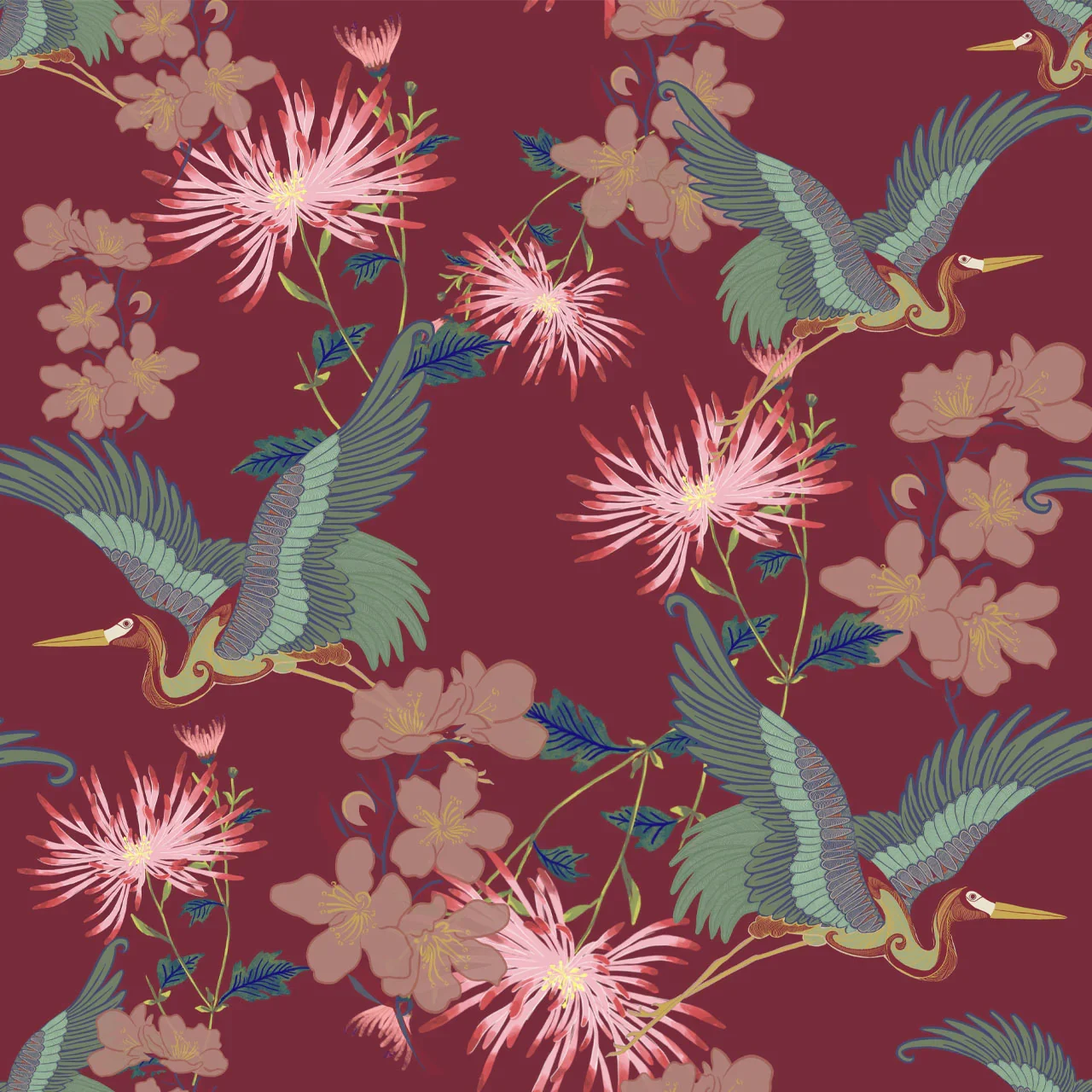 Blossom Rouge Wallpaper by Tatie Lou
