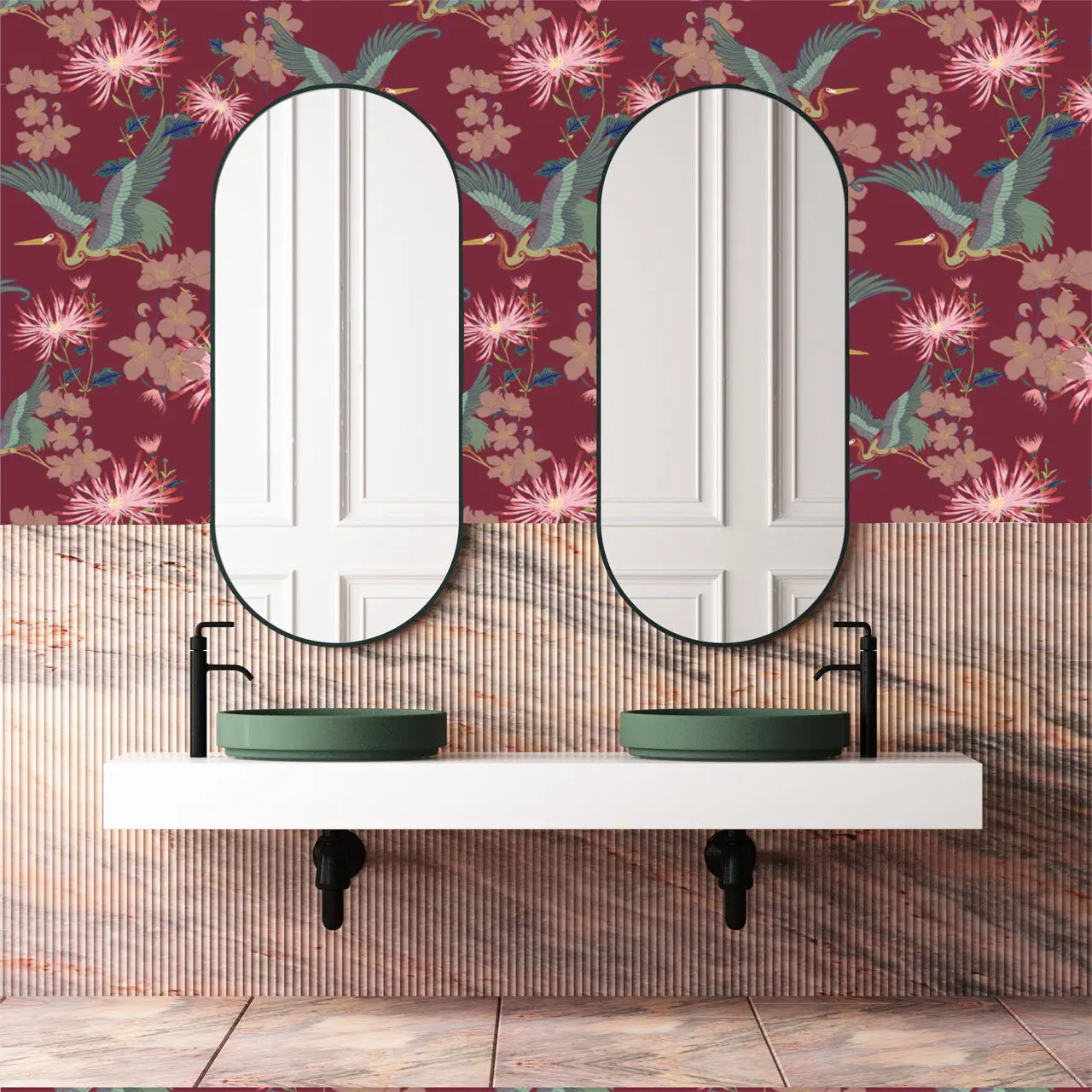 Blossom Rouge Wallpaper by Tatie Lou