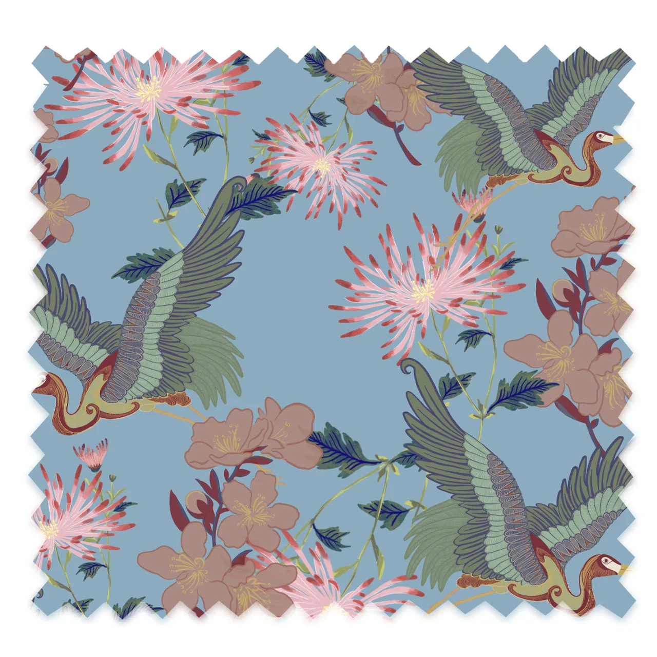 Blossom Sky Velvet Fabric by Tatie Lou