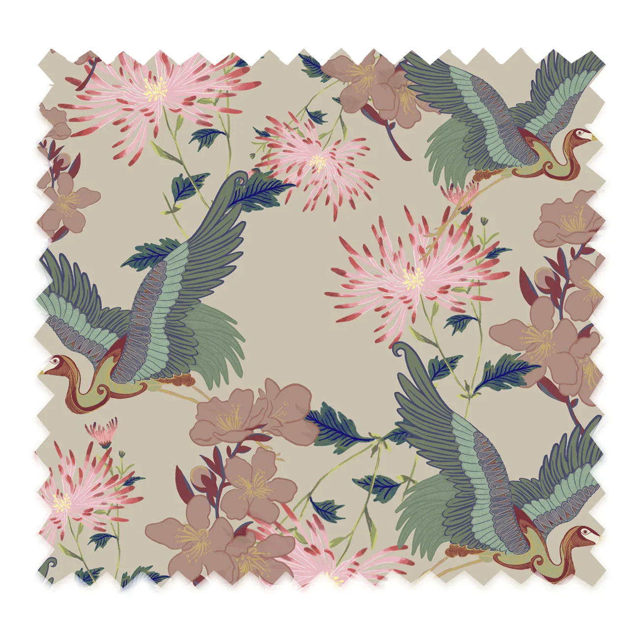 Blossom Vanilla Velvet Fabric by Tatie Lou