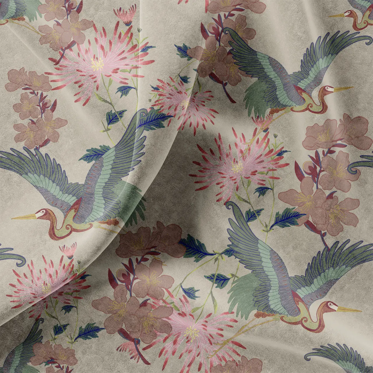 Blossom Vanilla Velvet Fabric by Tatie Lou