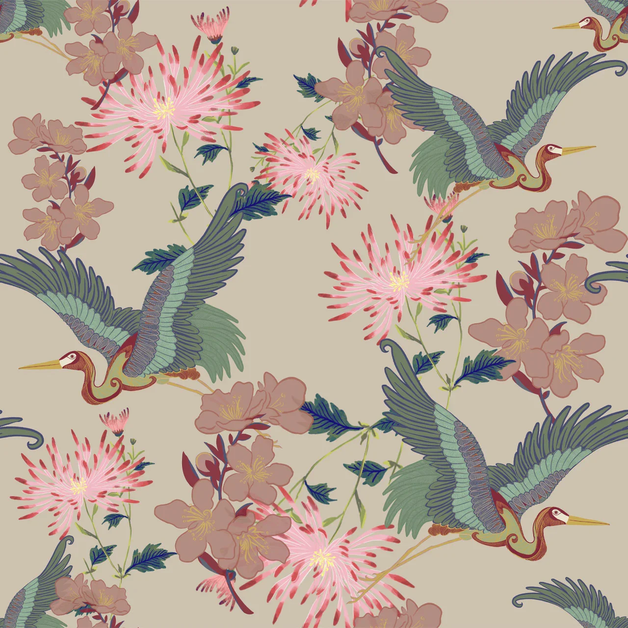 Blossom Vanilla Wallpaper by Tatie Lou