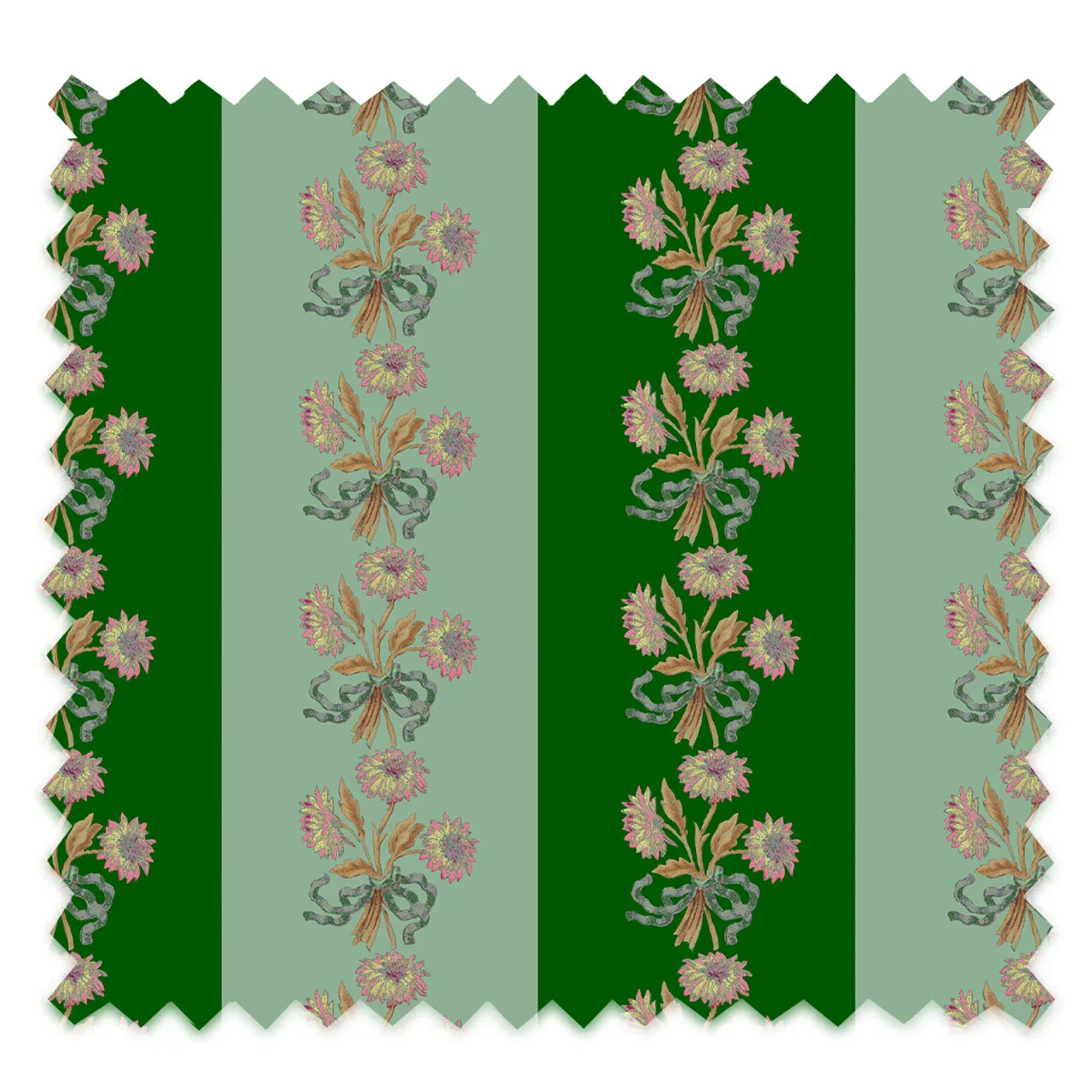 Chateau Stripe Green and Mint Recycled Velvet by Tatie Lou