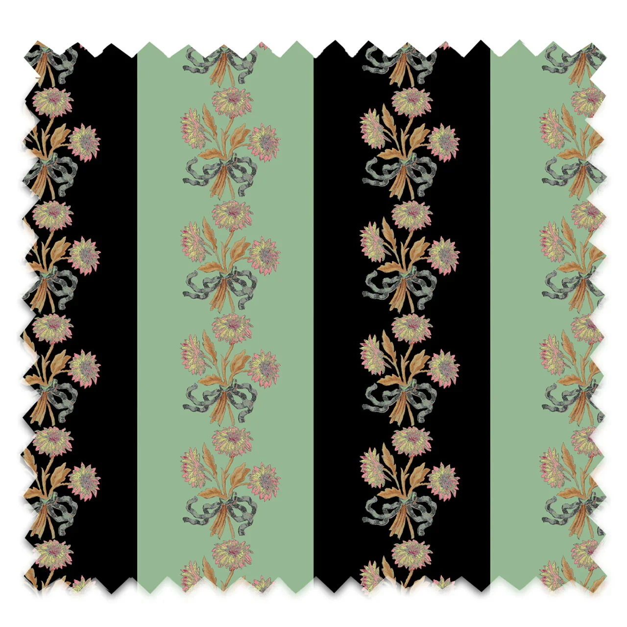 Chateau Stripe Ink and Mint Recycled Velvet by Tatie Lou
