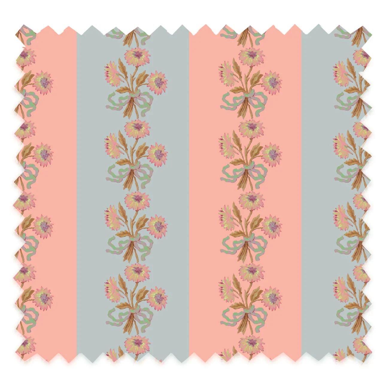 Chateau Stripe Peach and Cloud Recycled Velvet by Tatie Lou