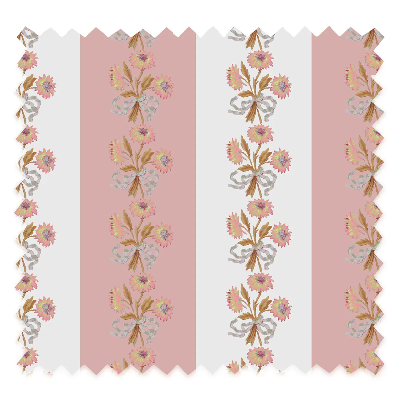 Chateau Stripe Peony and Chalk Recycled Velvet by Tatie Lou