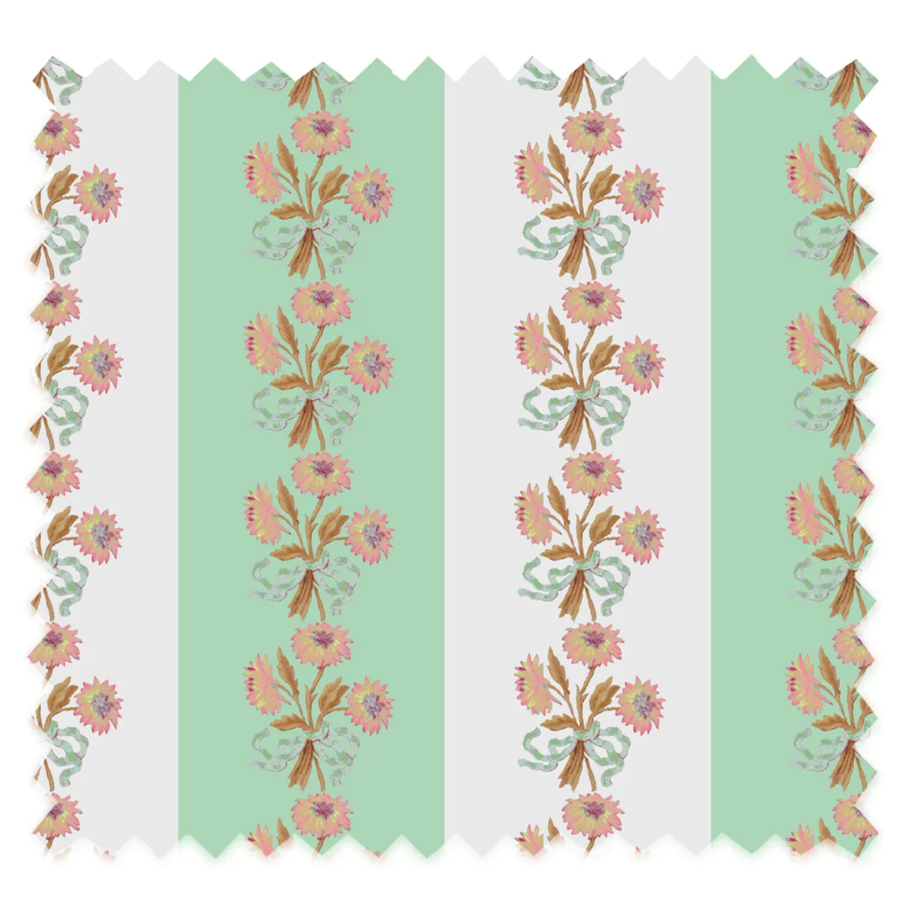 Chateau Stripe Peppermint and Chalk Recycled Velvet by Tatie Lou
