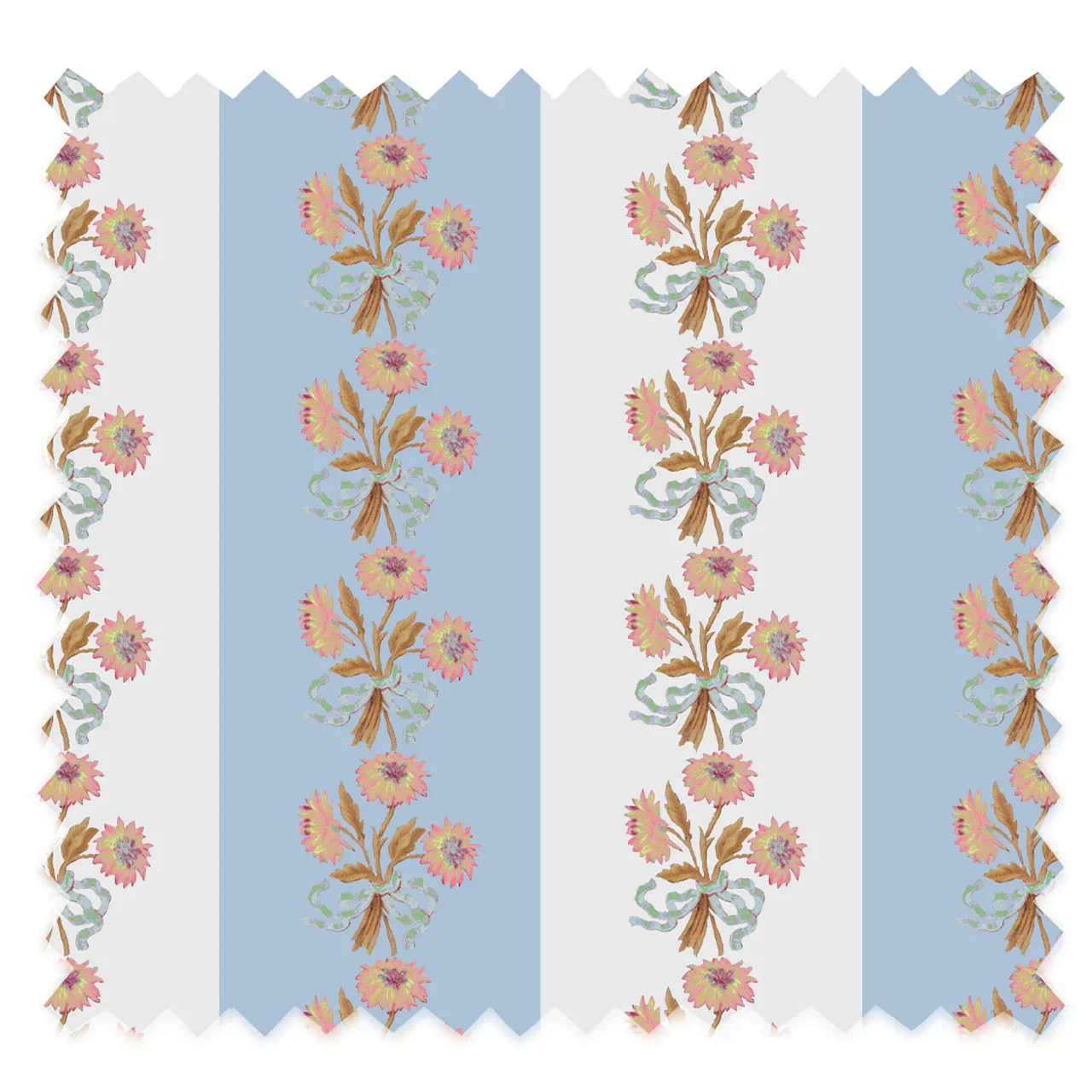 Chateau Stripe Wedgwood and Chalk Recycled Velvet by Tatie Lou