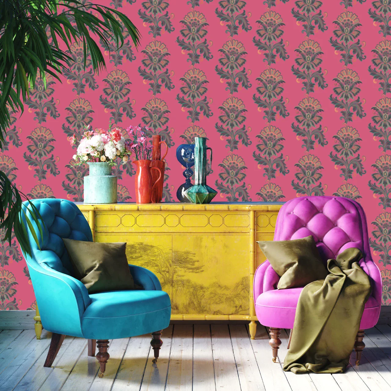 Fleur Fuchsia Wallpaper by Tatie Lou