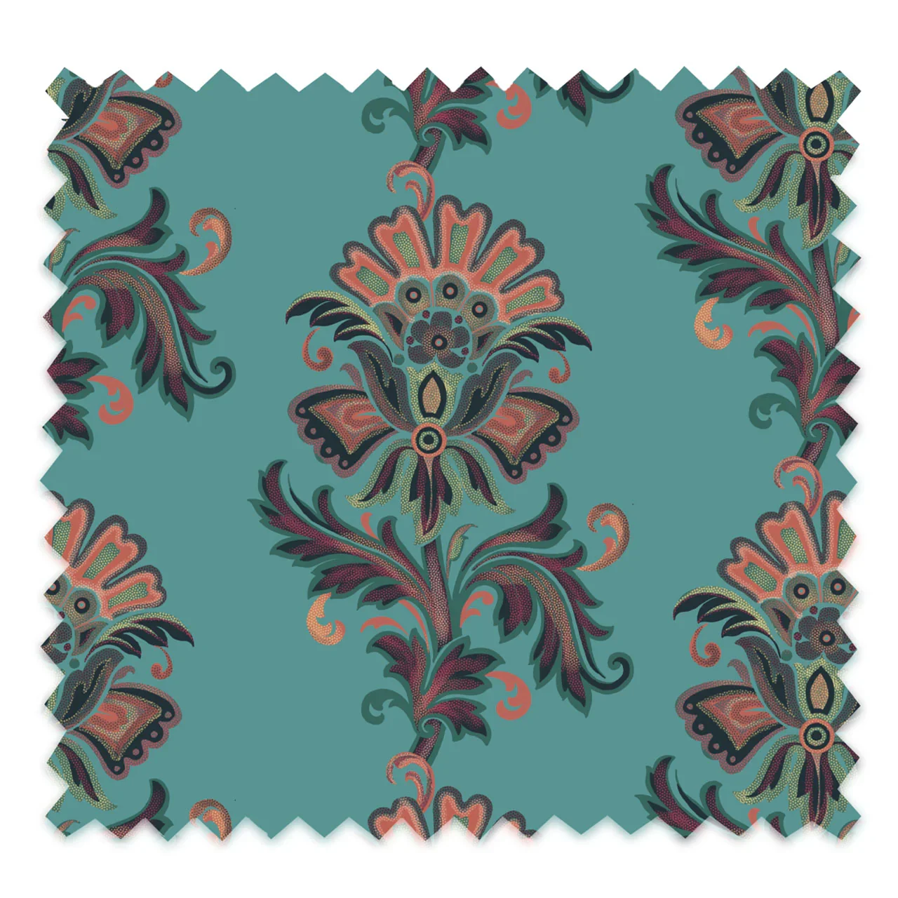 Fleur Maya Blue Velvet Fabric by Tatie Lou