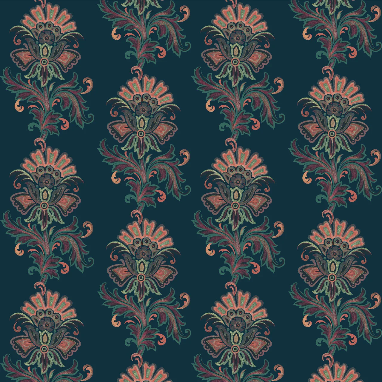 Fleur Midnight Wallpaper by Tatie Lou