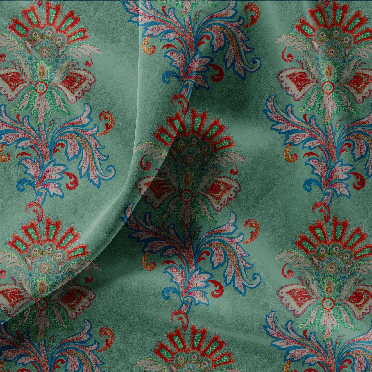 Fleur Sage Velvet Fabric by Tatie Lou