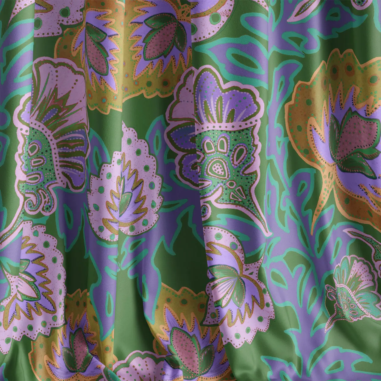 Garden of India Clover Velvet Fabric by Tatie Lou