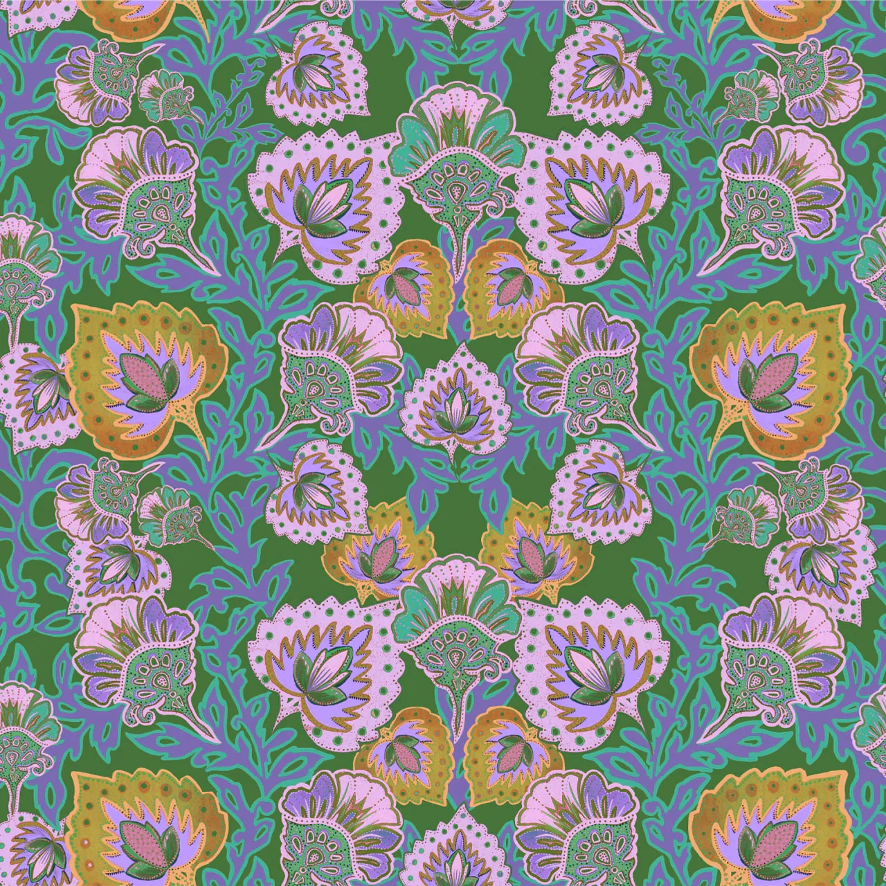 Garden of India Clover Wallpaper by Tatie Lou