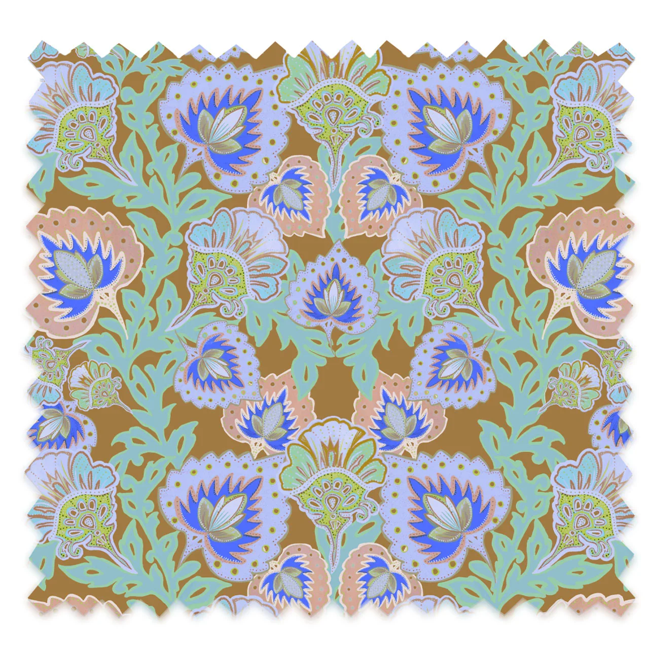 Garden of India Mustard Velvet Fabric by Tatie Lou