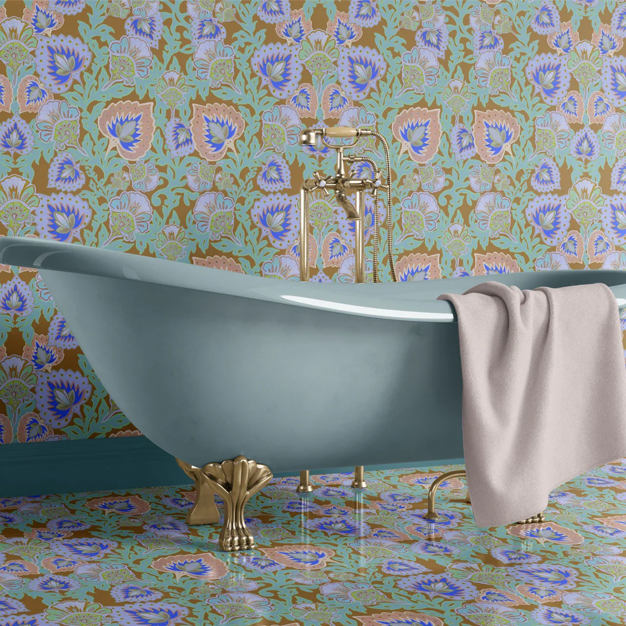 Garden of India Mustard Wallpaper by Tatie Lou