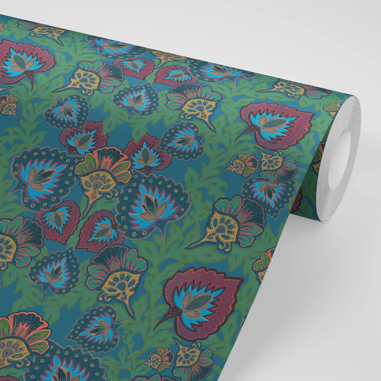 Garden of India Peacock Wallpaper by Tatie Lou