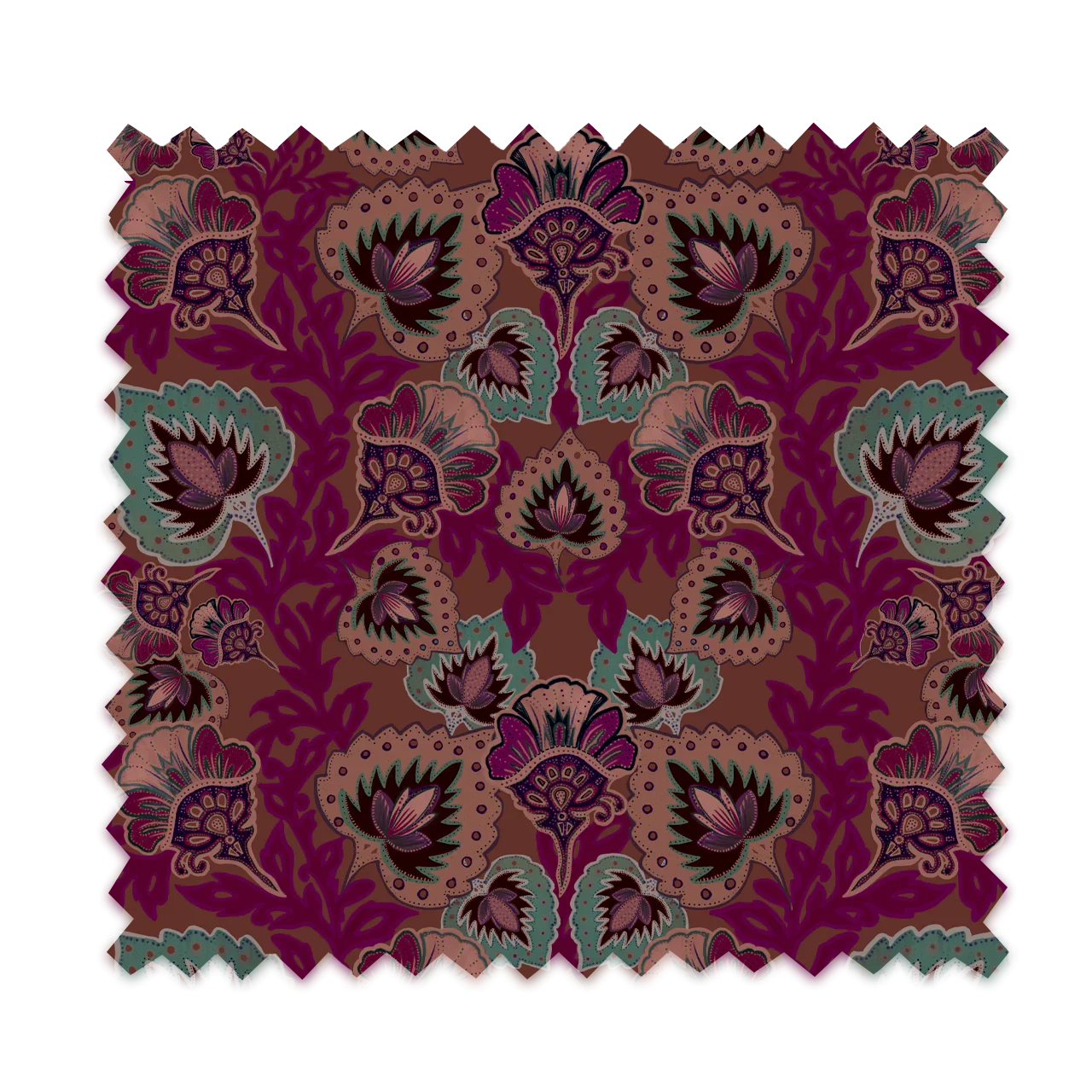 Garden of India Ruby Linen Fabric by Tatie Lou